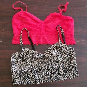 EUC PINK lace bralettes no padding